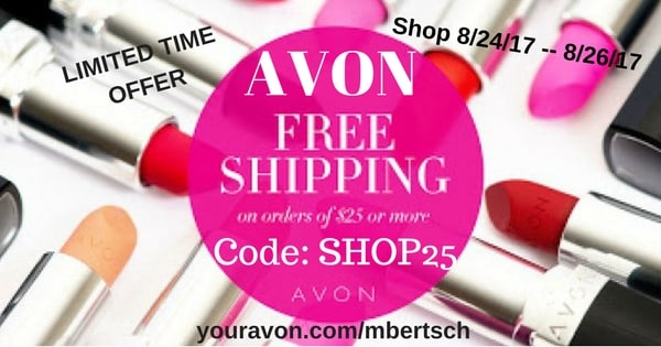 Avon Free Shipping $25 August 2017