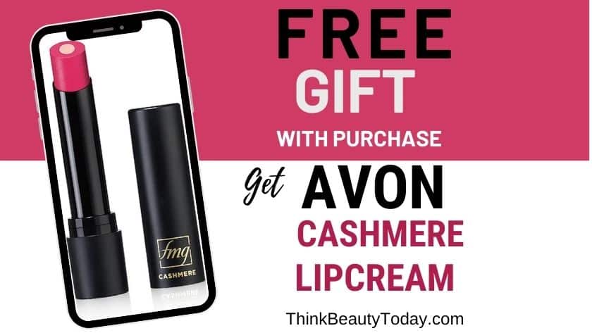 free avon cashmere lipcream with purchase coupon code offer