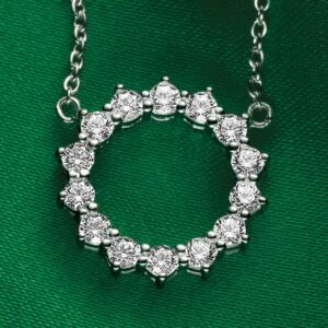 Avon Sterling Silver CZ Circle Necklace