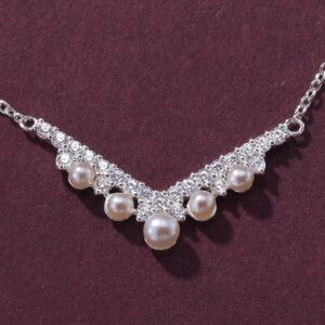 Avon Sterling Silver Pearl and Stone Necklace